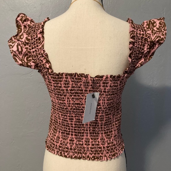 OPT -One Pretty Time Calypso pink/brown Crop top - Picture 4 of 10